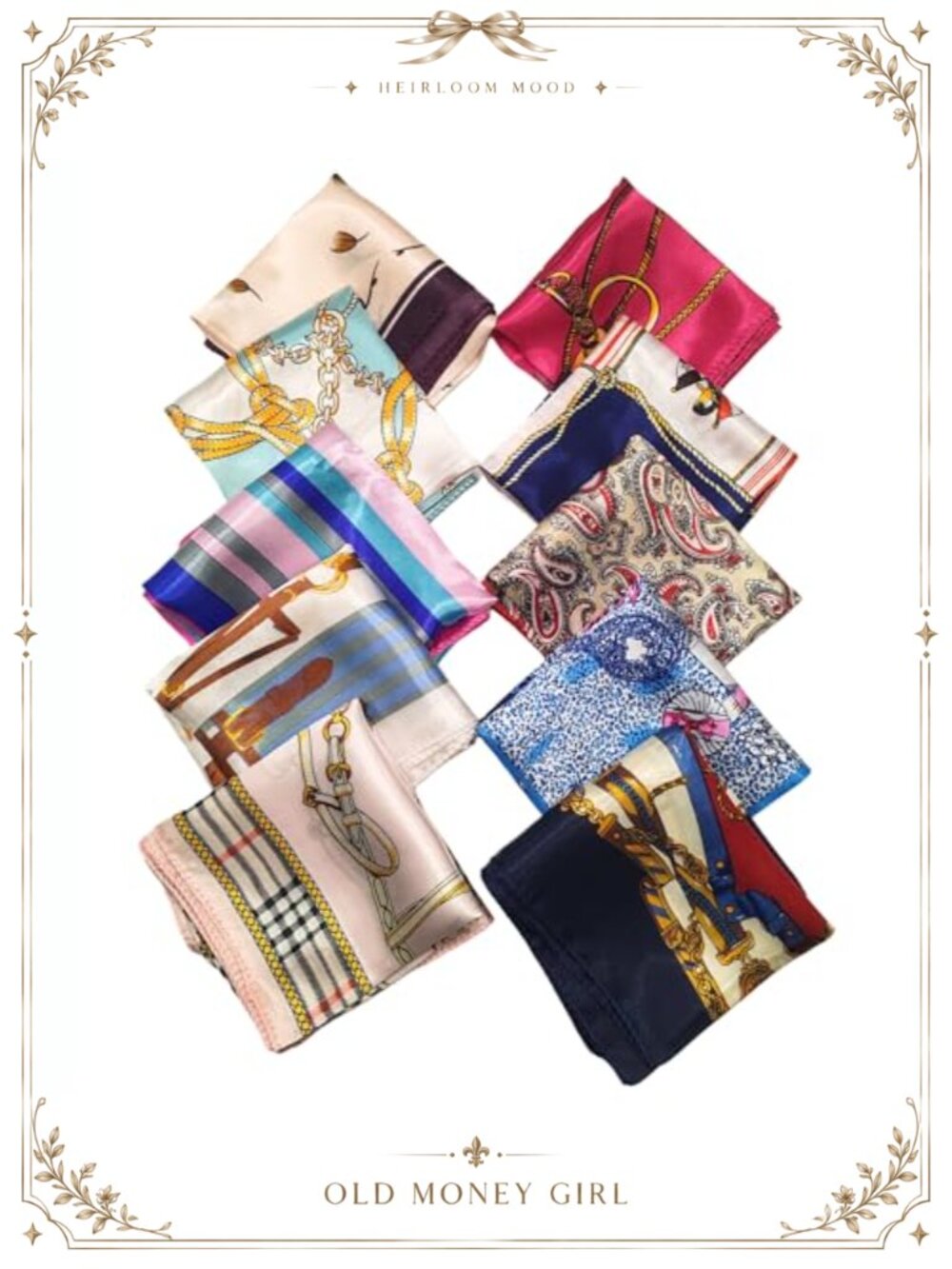 Satin Head Scarves 10 Pack Square Silk Like Hair Wrap Bandana for Sleep Styling